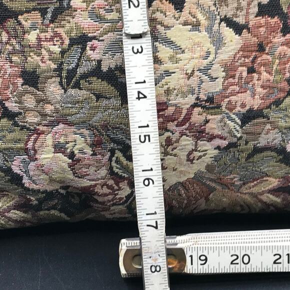 Set of 3 Needlepoint Petit Point Floral Throw Sofa Pillows Black Velvet Backing - Picture 11 of 15